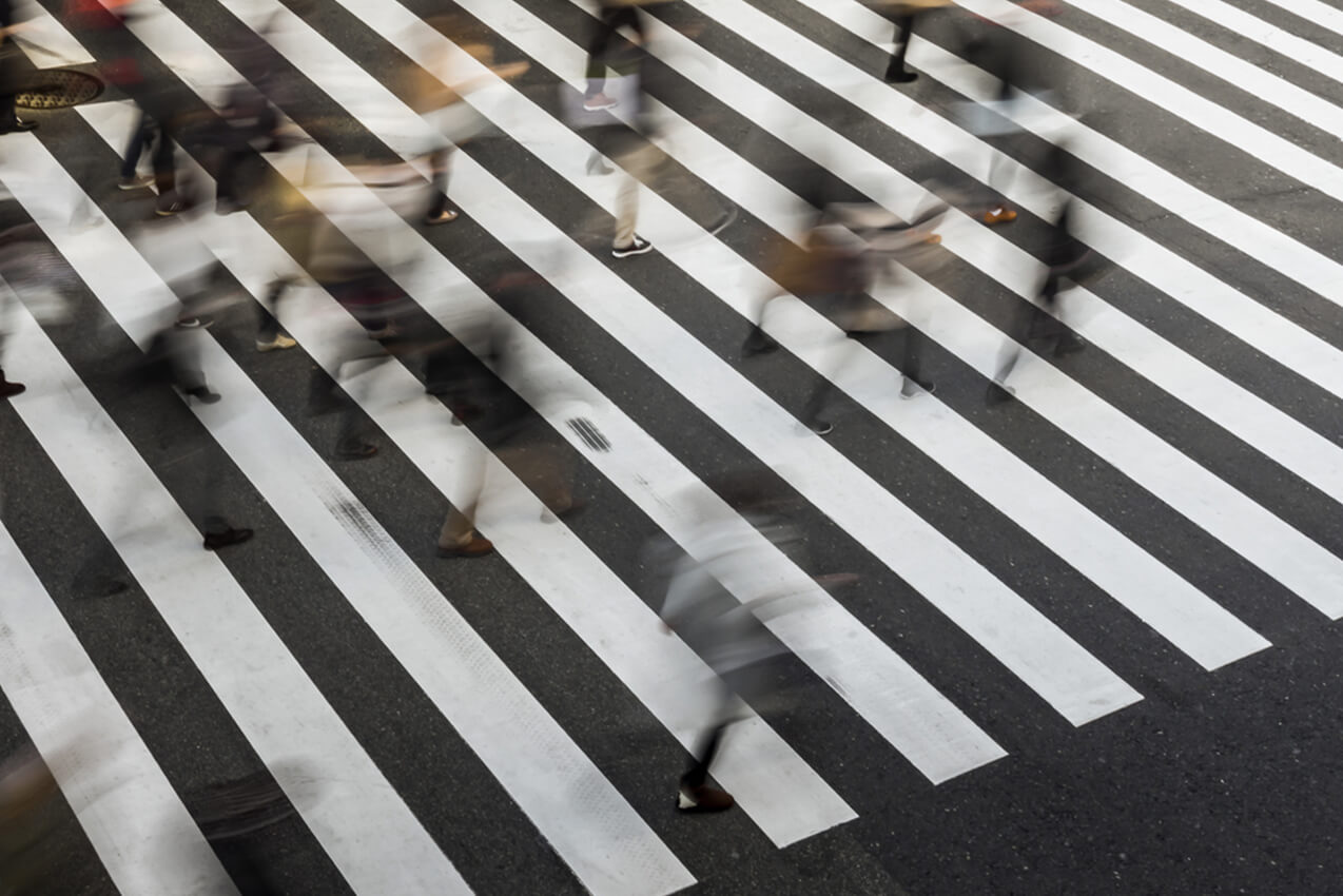 People crossing a road